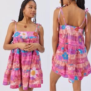 UO Kimchi Blue Lazy Daze Embroiderer Babydoll Dress